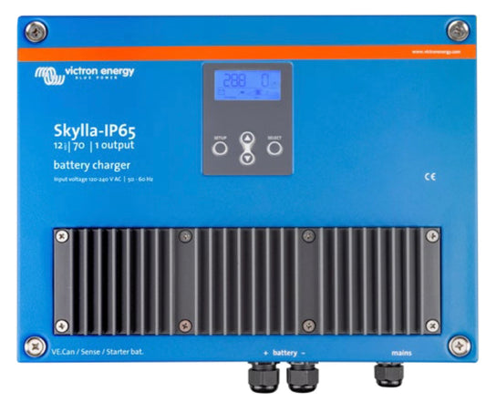 Battery Charger, 12 Volt, 70 Amp Victron  Skylla-IP65 12/70(1+1) 120-240V