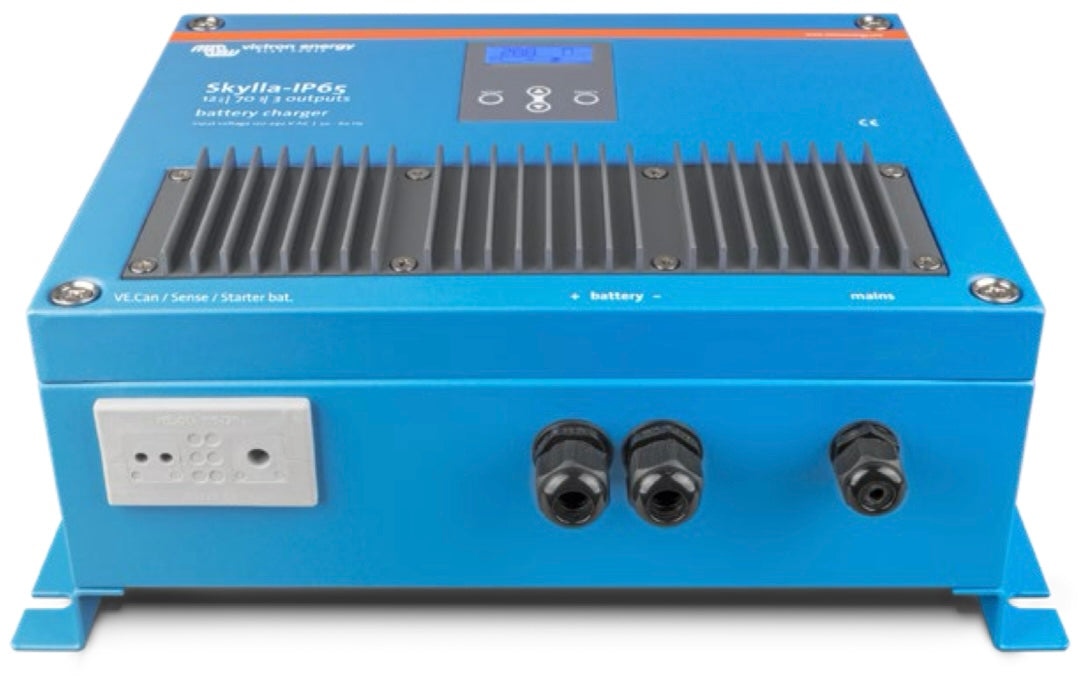 Battery Charger, 12 Volt, 70 Amp Victron Skylla-IP65 12/70(1+1) 120-240V