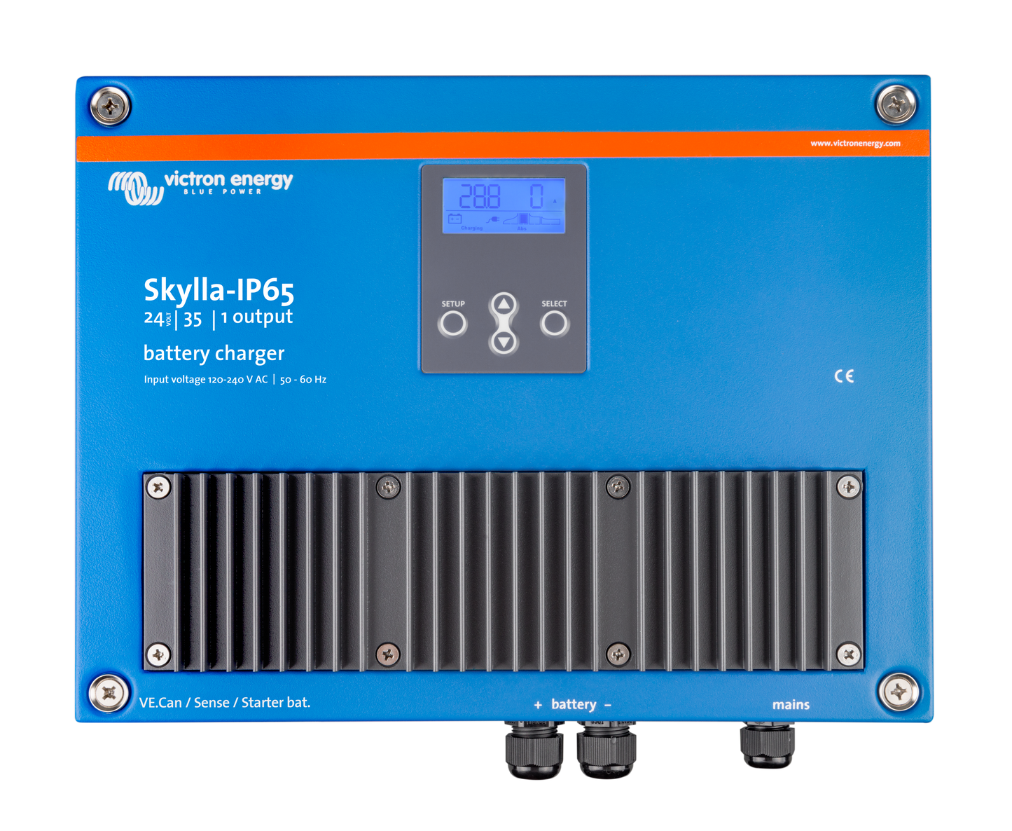 Battery Charger, 24 Volt, 35 Amp Victron Skylla-IP65 24/35(1+1) 120-240V