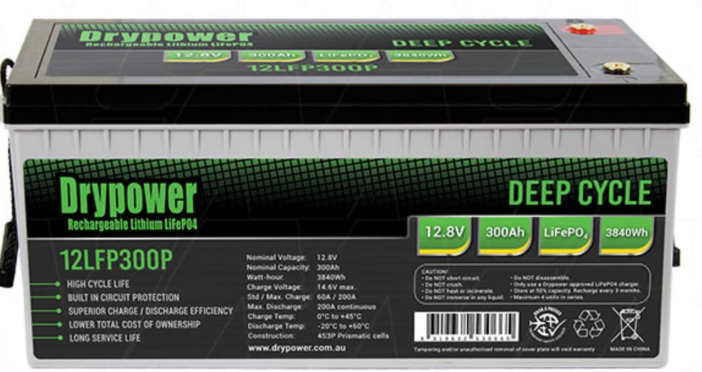 300 Amp/Hour, 12 Volt,Drypower Deep Cycle Lithium Battery